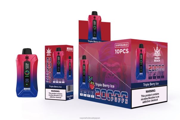 Bang Beach 20000 パフのスマート スクリーン VAPE トリプルベリーアイス 6RRBH8 - 電子タバコ グロー