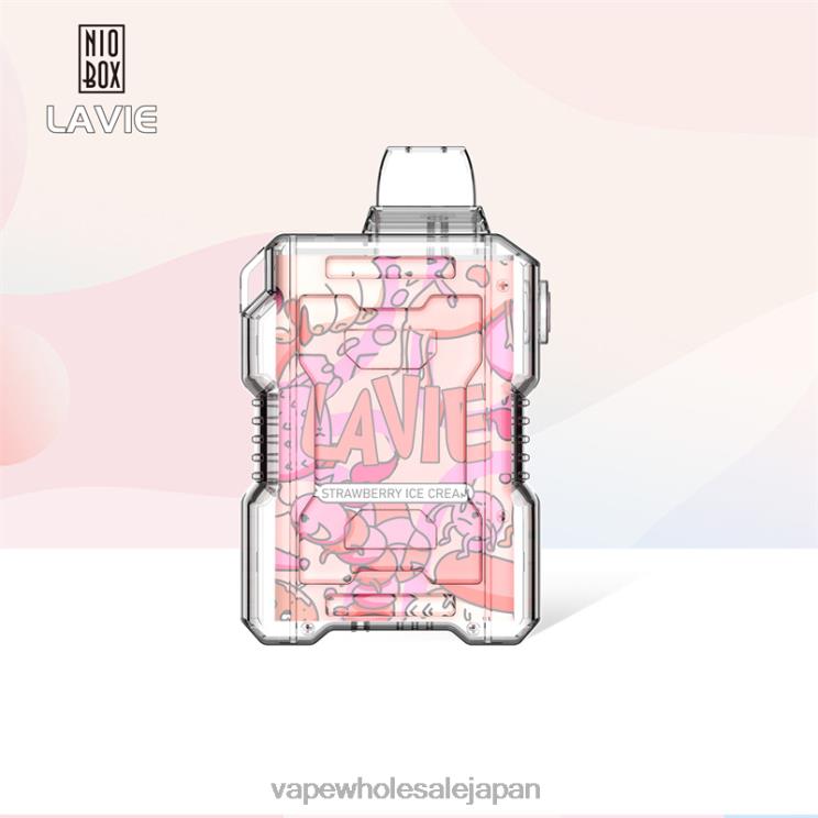 電子タバコ 加熱式タバコ L0644196 LAVIE NIO BOX 9000パフ ストロベリーアイスクリーム