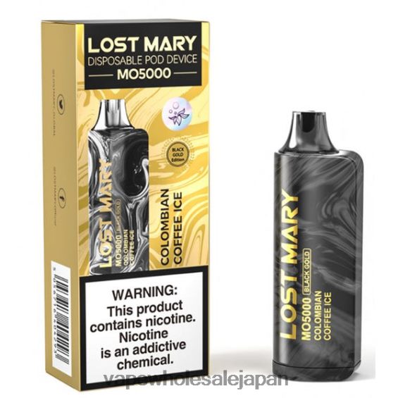 J26420344 電子タバコ 種類 - コロンビアコーヒーアイス LOST MARY MO5000 ブラックゴールド 10ml